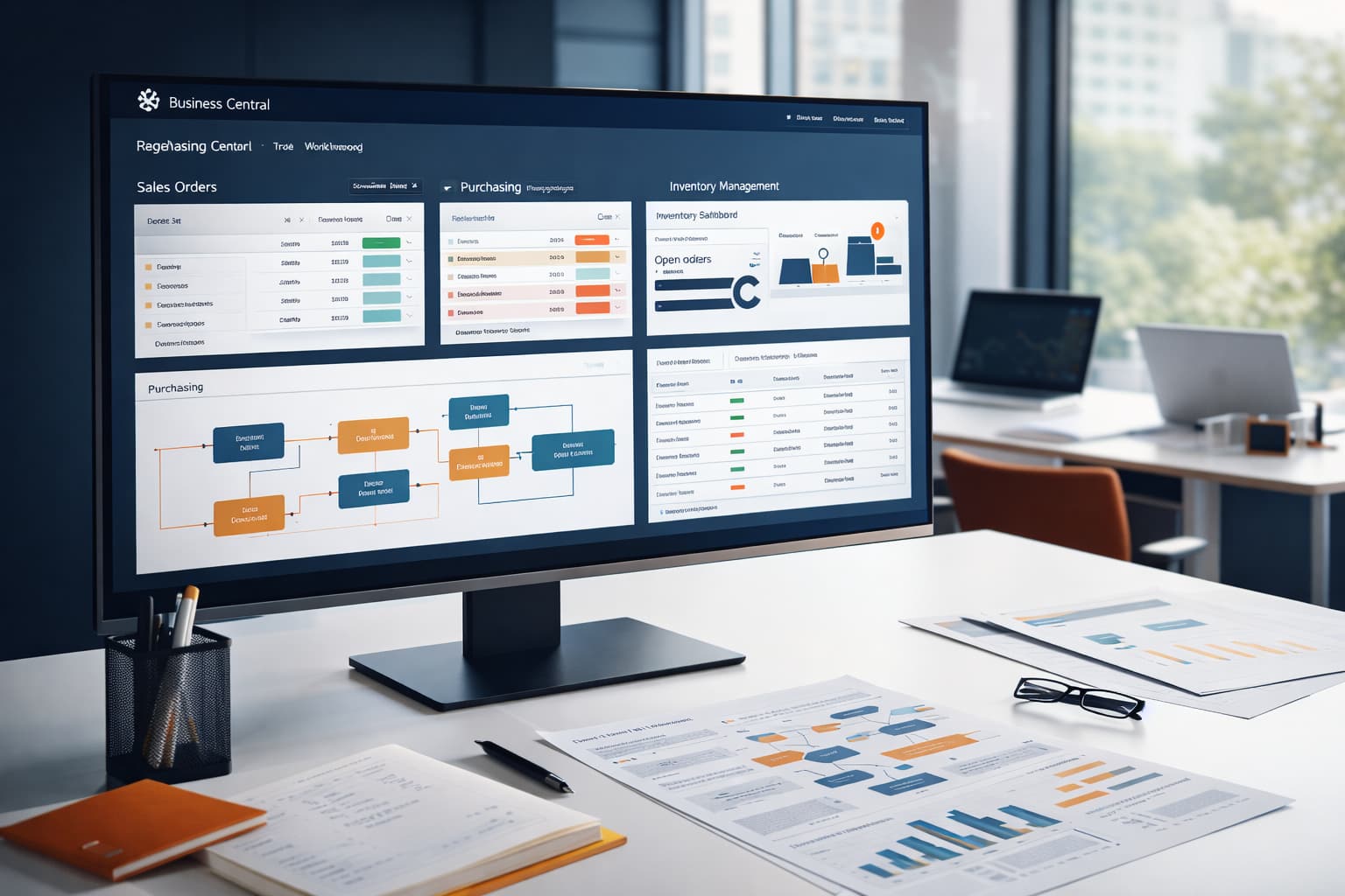 Visualisering af handelsprocesser i Business Central med fokus på salg, indkøb og lagerstyring