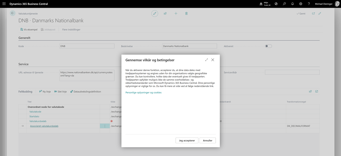 Servicevilkår og betingelser
