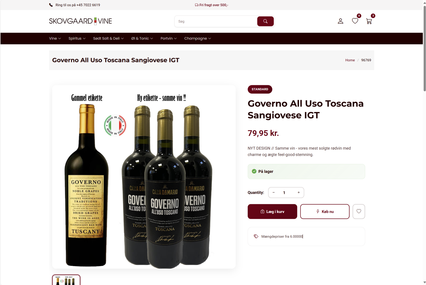 Webshop præsentation af BC vare